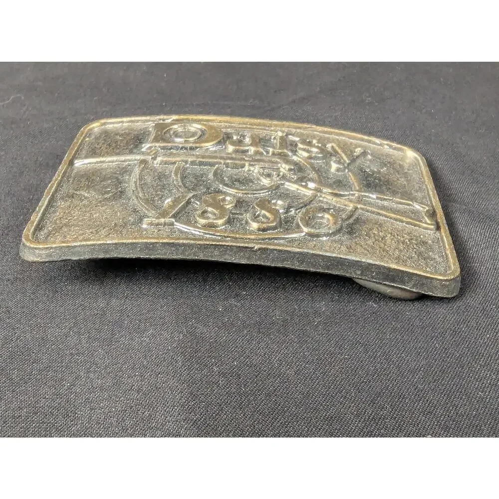 Vintage Daisy 1886 Brass Belt Buckle Manufactured by Astamar Boston Advertising
